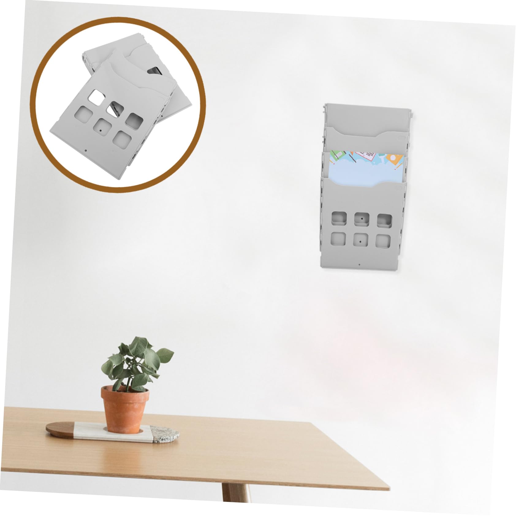 DOITOOL Porte-fichiers Mural Multi-grilles, Organisateur de Documents en Plastique, Grosse Capacité, Structure Robuste, pour Bureau et École