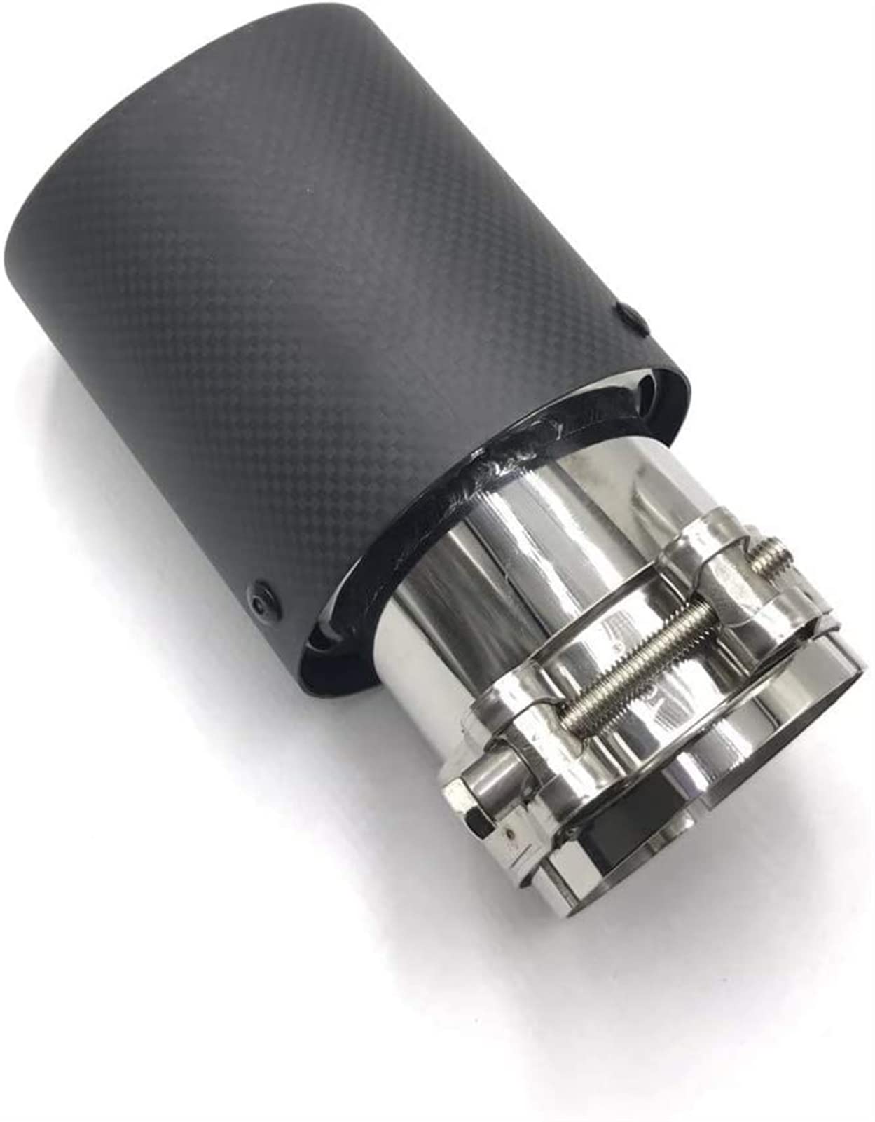 Tubo Escape Coche Tabla Escape Automóvil 1 PCS Coche Universal Acero Inoxidable Tubo Matte Auto Fibra Carbono Un Solo Espalda Muffler Tips(Other Size Contact)