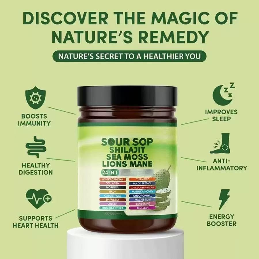 Soursop 24 in 1, non OGM - a base di erbe - vegano | soursop