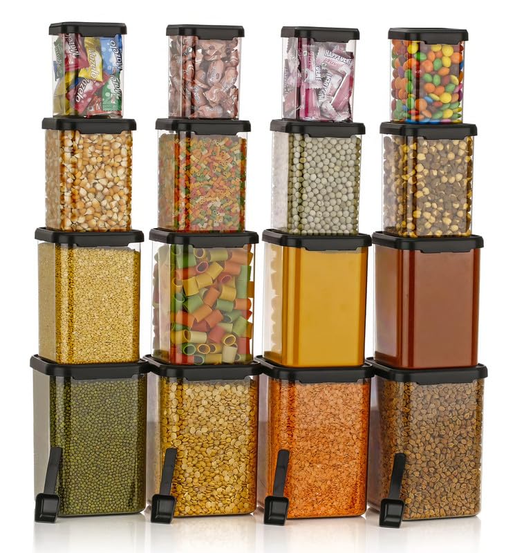 flymore Plastic 1400Ml Airtight Containers Set For Kitchen Storage And Containers Box For Pantry Organization And Container For Kitchen Storage,Set of 16 (350ml+650ml+950ml+1400ml) (B0DB8S81D5) Amazon Price History, Amazon Price Tracker