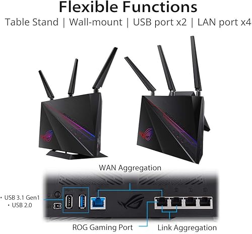 Miniatura 14 de ASUS RT-BE92U BE9700 Tri-Band WiFi 7 Router, soporta nuevo ancho de banda de 320MHz y 4096-QAM, MLO, detección AI WAN, soporte AiMesh, seguridad