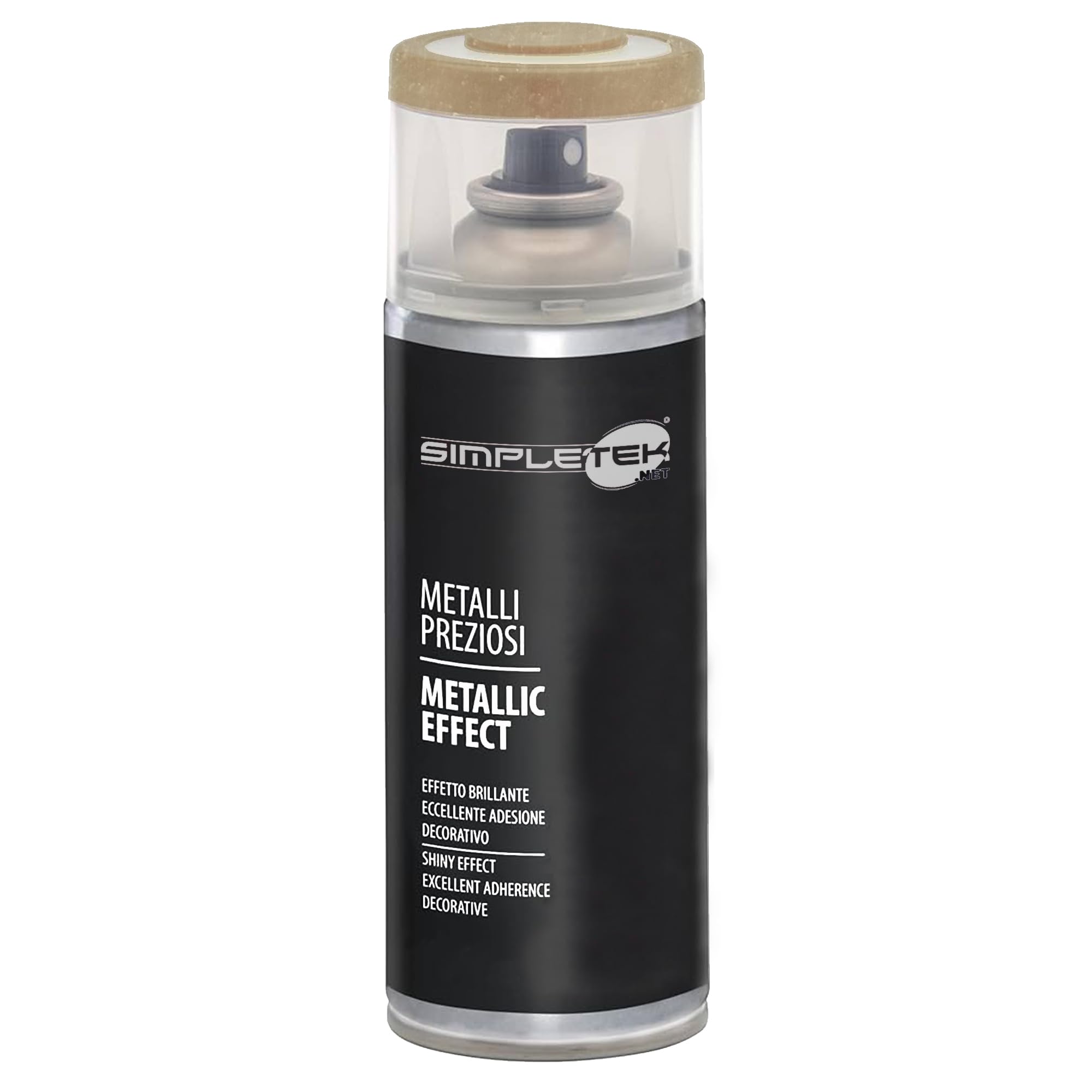 Peinture effet miroir or en bombe aérosol de 400 ml Simpletek pour fer et métaux