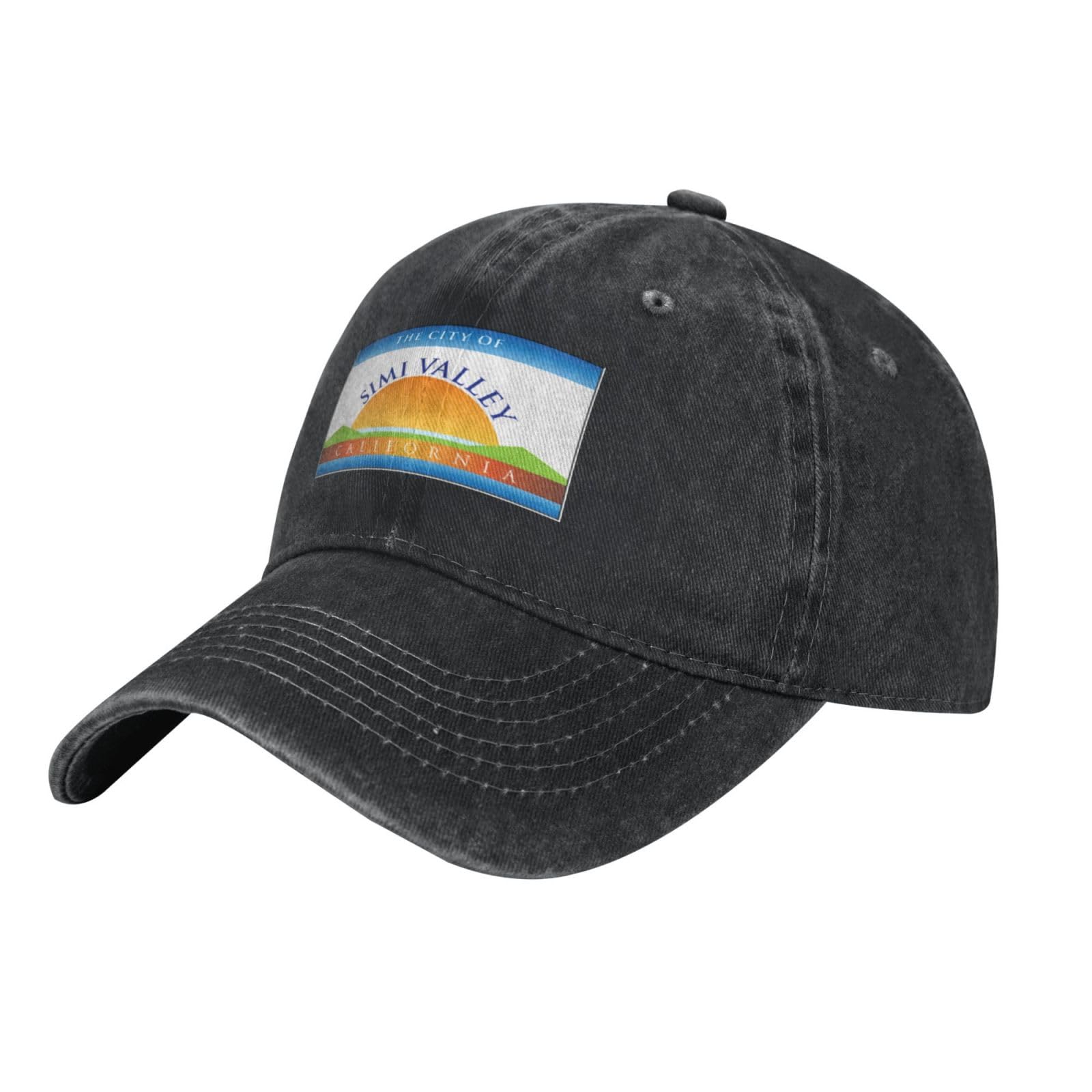 amazingtr Flag of Simi Valley, California Baseball Cap Women Men Sun Hat Vintage Cowboy Hats Golf Caps Black