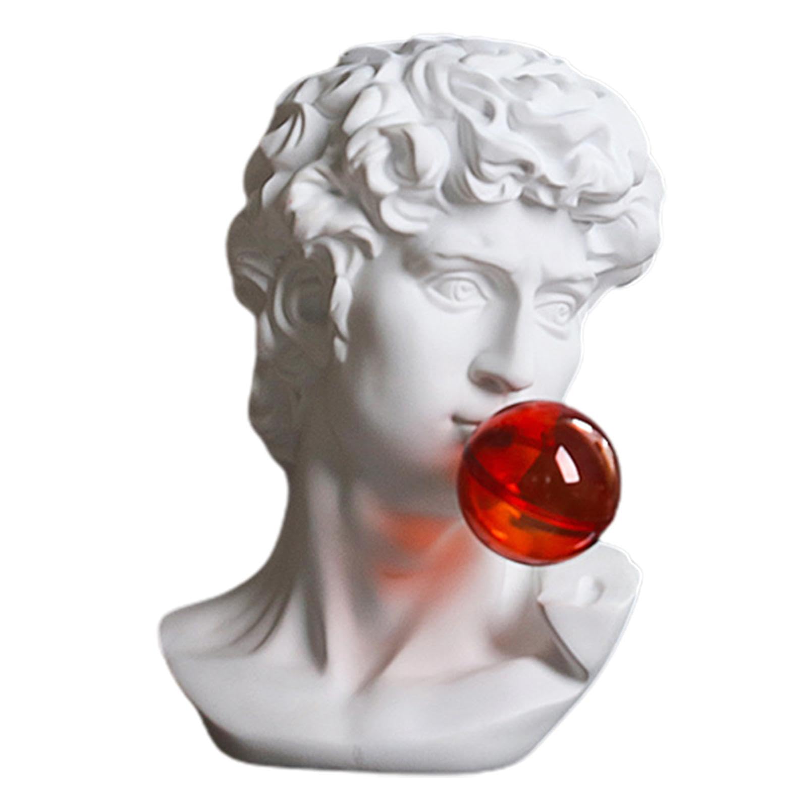 Busto classico – Busto artistico di una scultura di David | Statua unica di David che fa bolle di sapone in resina, ornamenti artigianali multifunzionali, scultura decorativa