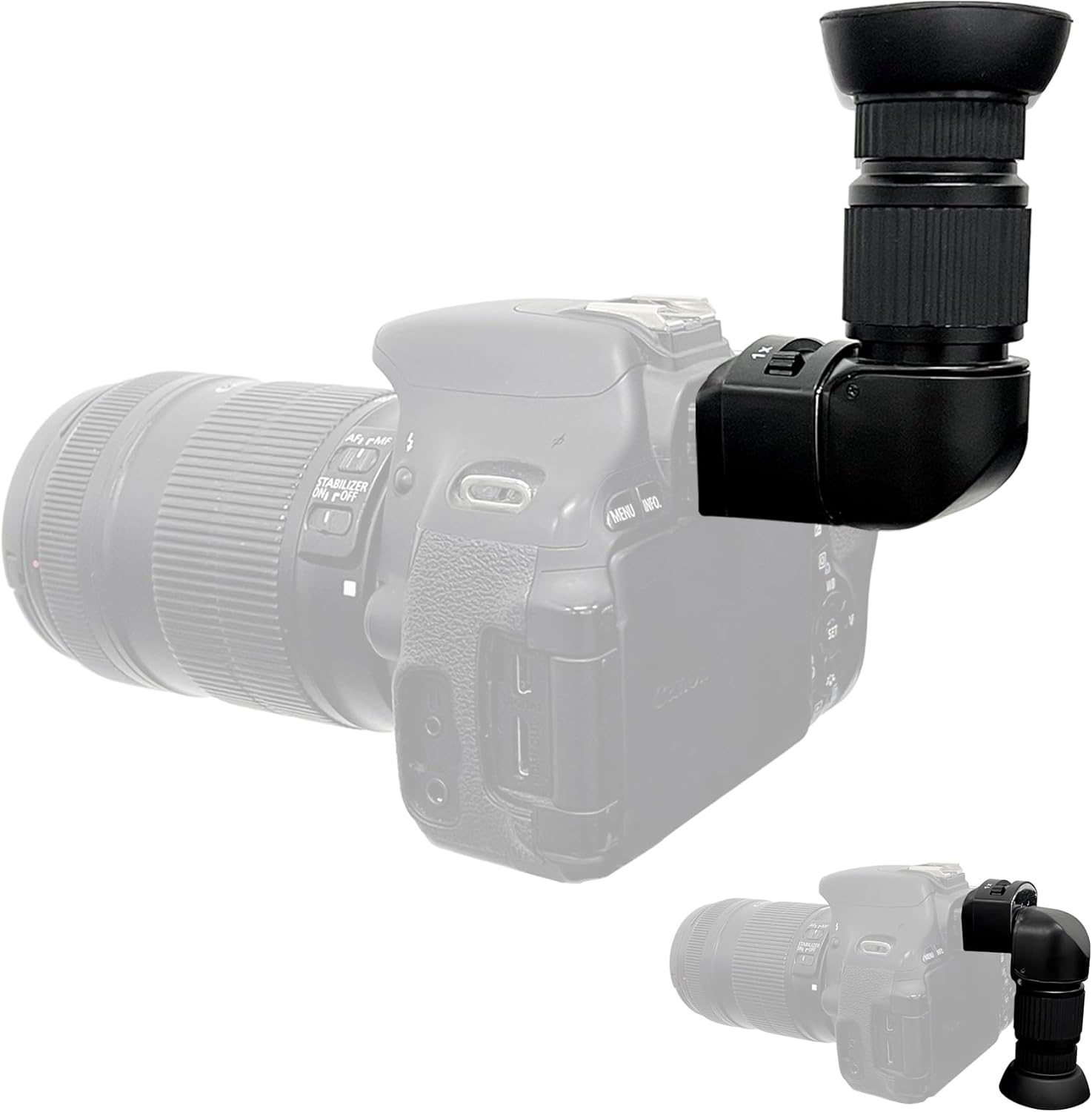 Right Angle Viewer for Polar Scope with Metal Adapter: Crystal-Clear and Easy Polar Alignment | Built in Diopter(1x-2x Zoom) - 90 Degree Viewfinder for Finder Scope Camera & Telescopes/No More Crouch