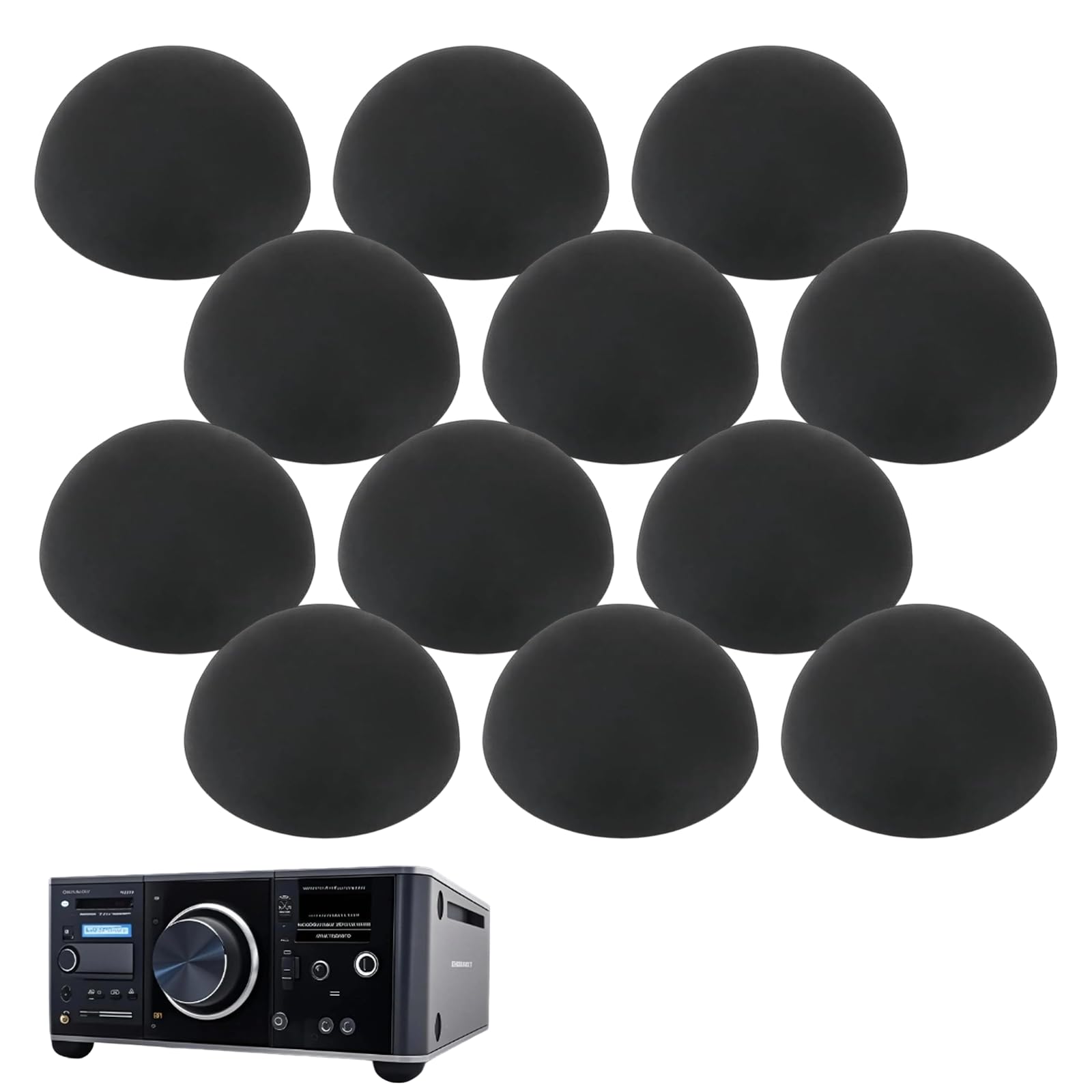 Amortisseurs Universels en Caoutchouc Autoadhésifs - Lot de 10 Patins en Caoutchouc pour Haut-Parleurs, Réducteurs de Vibrations, Protection Anti-Dérapante et Antichoc, Pour Meubles et Appareils