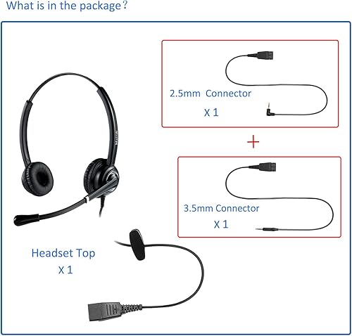 Miniatura 6 de Auriculares de 0.098 in con micrófono con cancelación de ruido para teléfono Panasonic, incluye conector de 0.138 in para teléfono inteligente, PC,