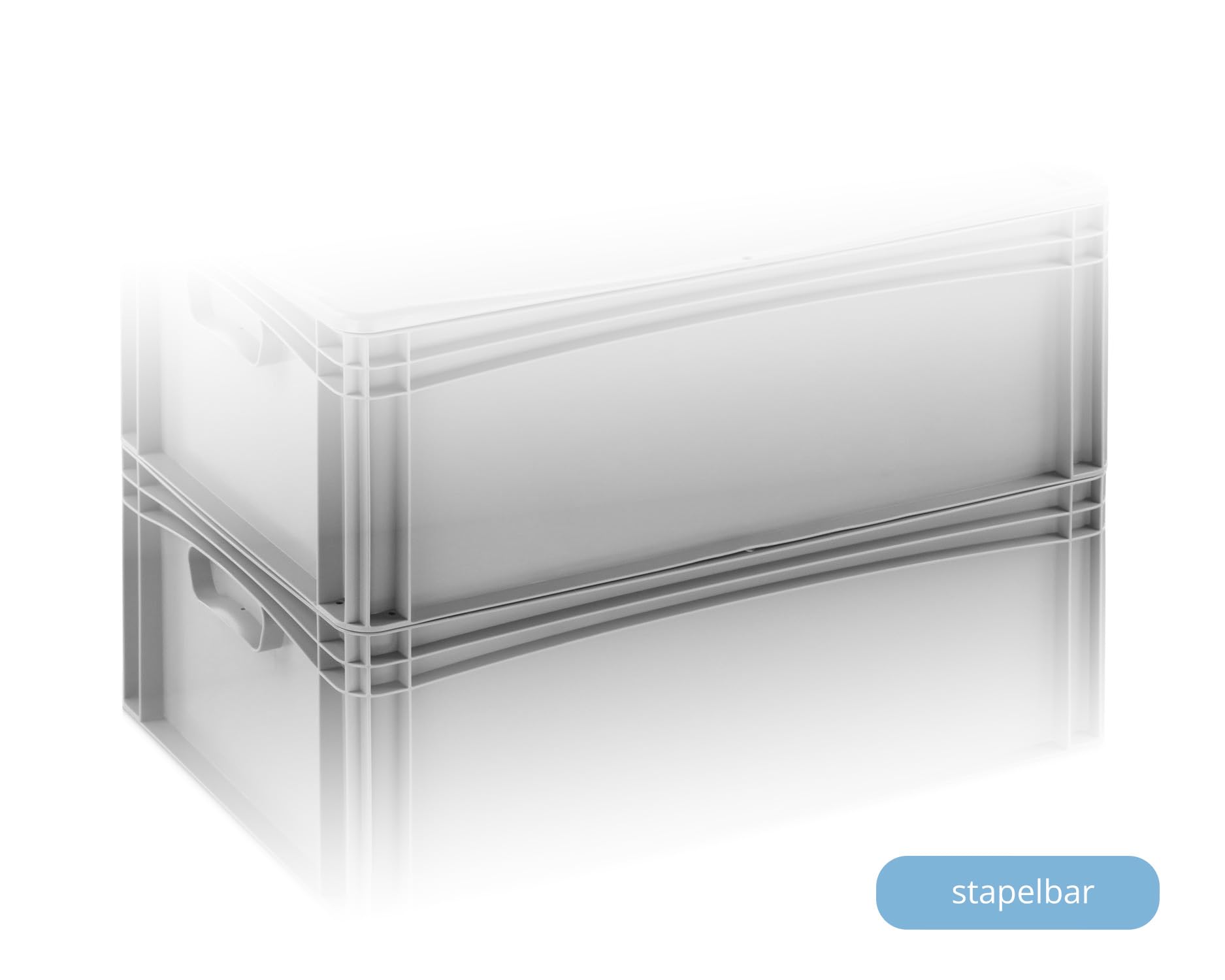 DIE BOX FABRIK Stabile Aufbewahrungsbox mit Deckel stapelbare Plastikbox Kunststoffbox Kiste in 12 Größen für Anwendungen wie Haushalt, Lager, Transport oder Industrie (60x40x28 cm)