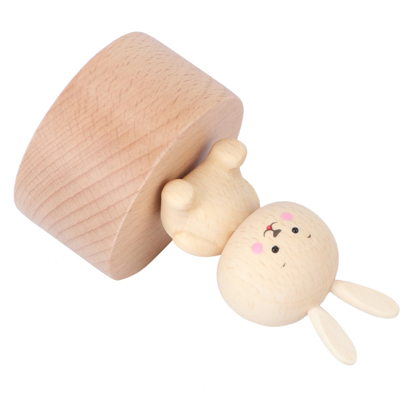 Ciieeo 2 Stk Musikbox Musical Besonders das der Musik Merch Die Ring kiddibuzz kindes music box Rabbit ornamente Desktop- Desktop-Ornament Heimdekoration Holz Khaki