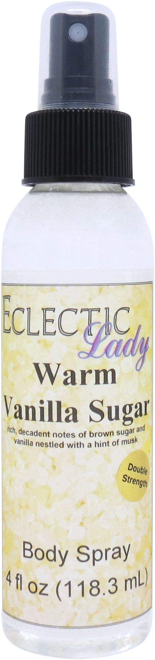 Eclectic Lady Warm Vanilla Sugar Body Spray, Double Strength, 4 ounces, Body Mist for Women with Clean, Light & Gentle Fragrance, Cologne with Soft, Subtle Aroma For Daily Use