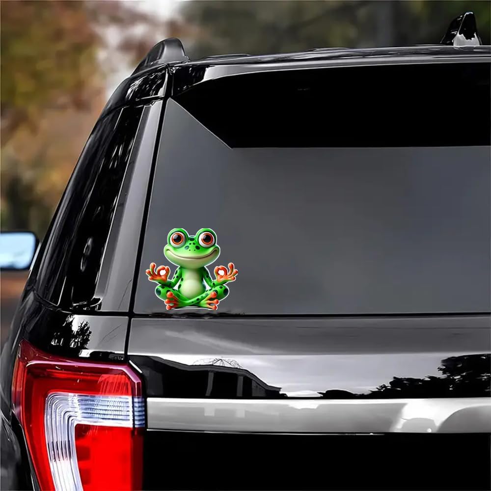 2 pcs Happy Frog Funny Car Bumper Sticker,5 Inch Vinyl Decal, Waterproof,Die-Cut for Cars,Windows,Laptops W-12 - Image 5