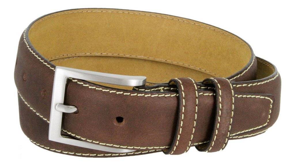 Classic Genuine Leather Office Career Casual Dress Belt (Brown, 40)