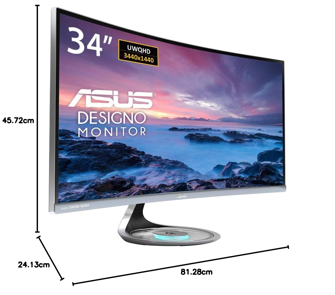 ASUS Designo Curved MX34VQ 34 UQHD 100Hz DP HDMI Eye Care Monitor