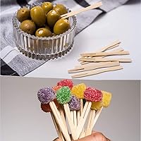 Vista 6 de 200 tenedores de bambú de 3.5 pulgadas, tenedores de madera para aperitivos, mini picadores de alimentos para fiestas, banquetes, bufés, catering