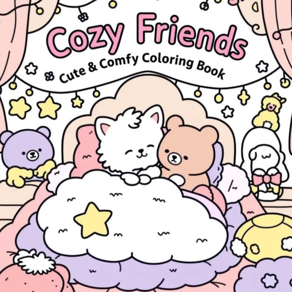 Cozy friends: cute and comfy colouring & drawing book