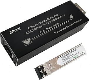 Gigabit Fiber Media Converter SFP to RJ45,10/100/1000Base-Tx to 1000Base-SX(Multimode SFP SX Transceiver Included) up to 550m