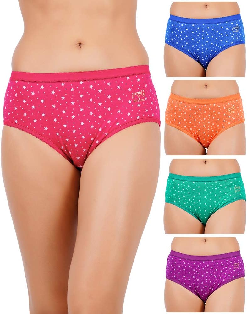 RVB Fashions Women's Cotton Panties (Pack of 5) (14--85(5Pcs)_Color May Vary_85 Cms)