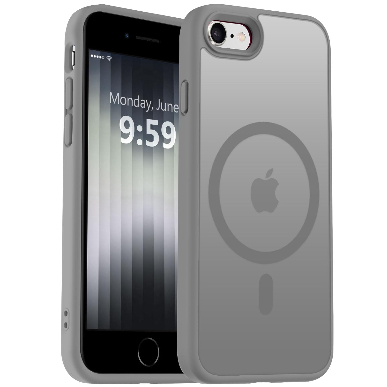 MOCCA Magnetic Shockproof for iPhone SE 2022 Case,Titanium Gray
