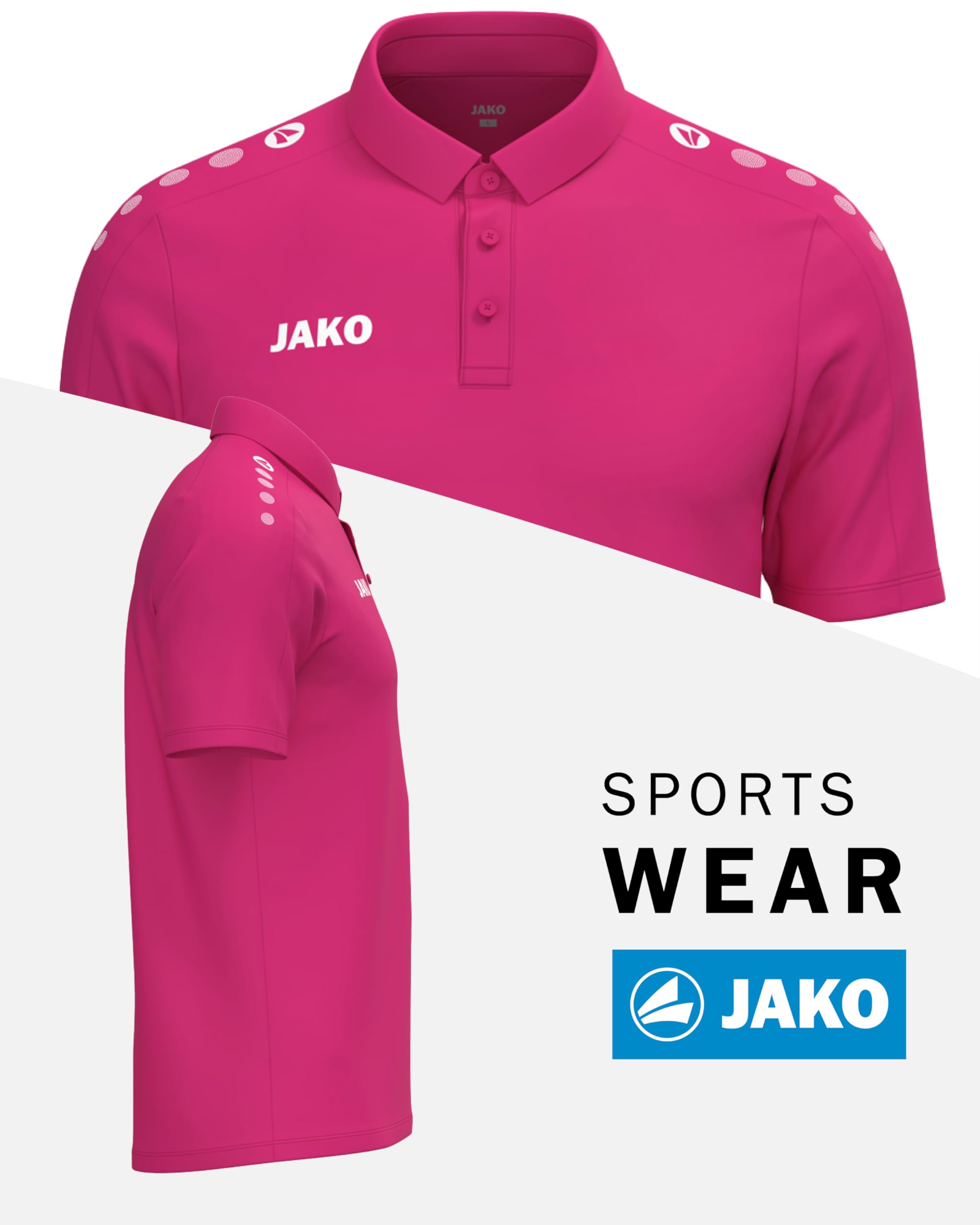 JAKO Polo One – Atmungsaktives, funktionales Poloshirt für Kinder mit Keep Dry-Technologie, 100% recyceltes Polyester, Topmodernes Design