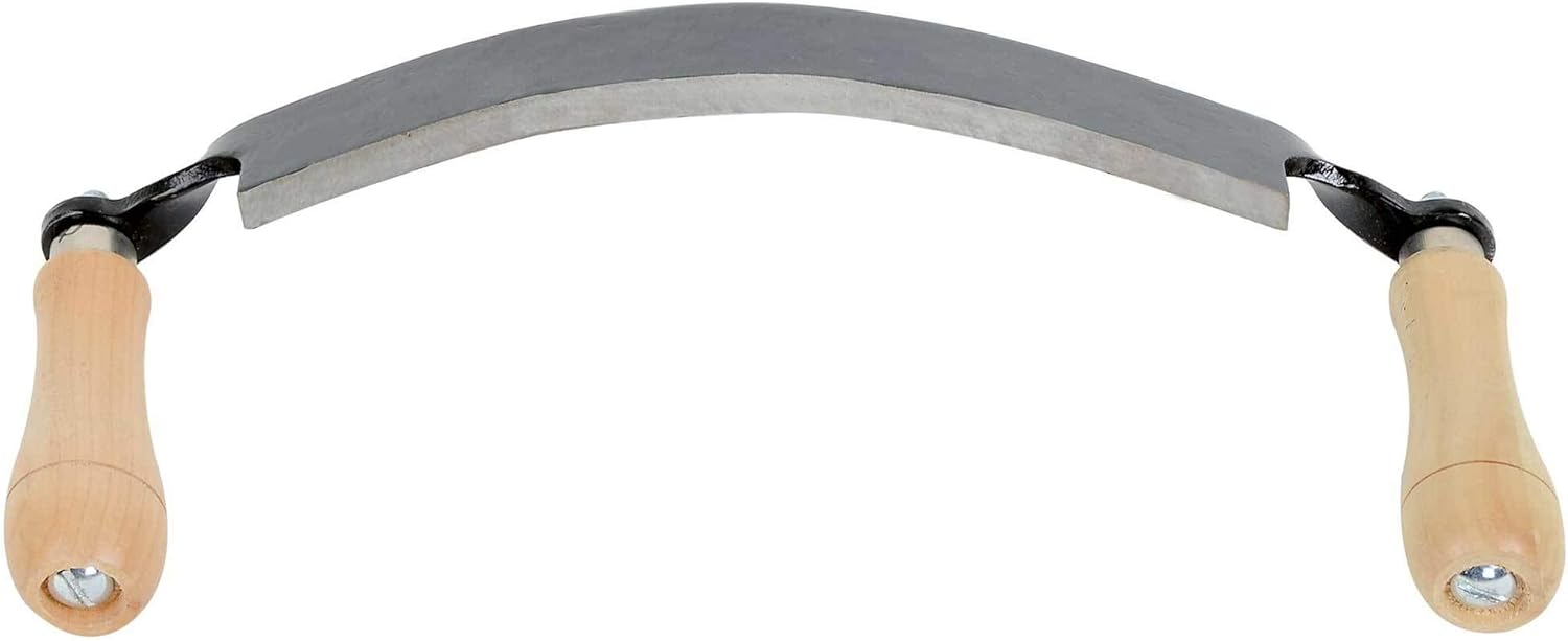 Timber Tuff 10-Inch Curved Draw Shave, Heavy-Duty Steel Wood Debarking and Furniture Shaving Hand Tool for Logs and Timber, TMB-10DC, Silver