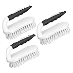 SetSail Scrub Brush, Heavy-Duty Scrub Brushes for Cleaning with Stiff Bristles Cleaning Brush for Shower, Bathroom, Carpet, Kitchen and Bathtub Scrubber - 3 Pack (Black White)