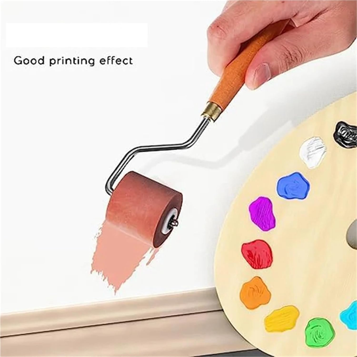 Rubber Brayer Roller 3pcs Brayer Printmaking Rubber Roller Paint Brush Ink Applicator Art Craft Oil Painting Tool for Crafting