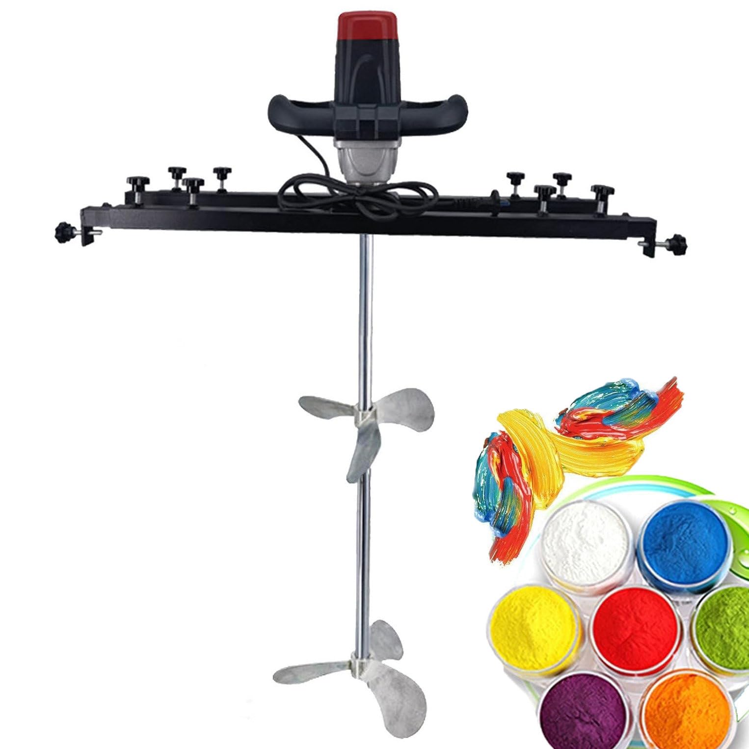 Mezclador eléctrico de pintura de 3000 W, agitador de acero inoxidable con mango de soporte para mezclar mortero, lechada y yeso en barriles y tanques, rueda de tres hojas
