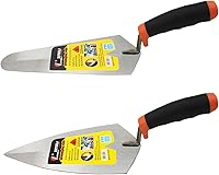 ESreake 9" Pointing & Gauging Trowel Set - 2 Pc Masonry Bricklaying Tools with Soft Rubber Grip Handles