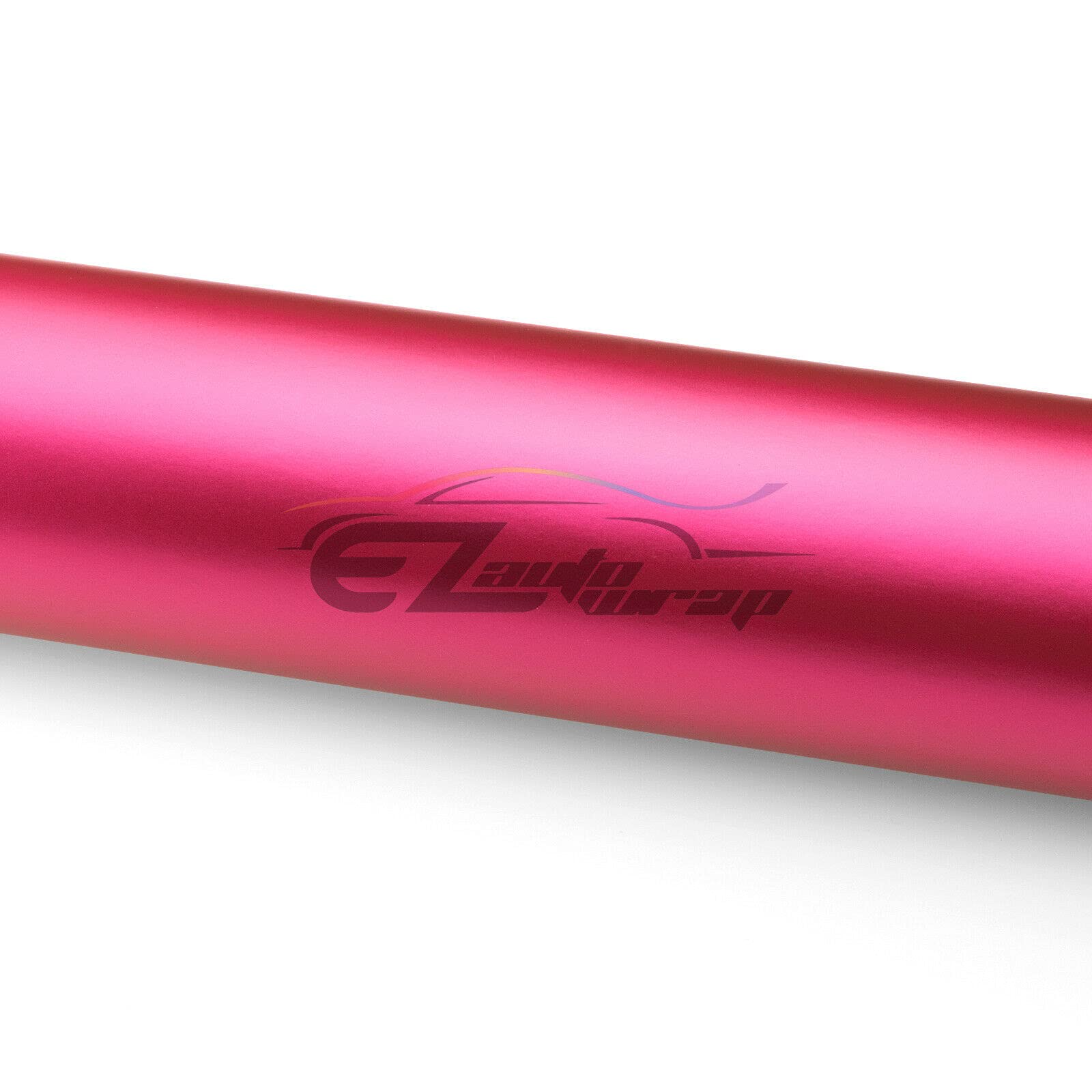 Free Tool Kit EZAUTOWRAP Satin Chrome Pink Car Vinyl Wrap Sticker Decal Sheet with Air Release - 36