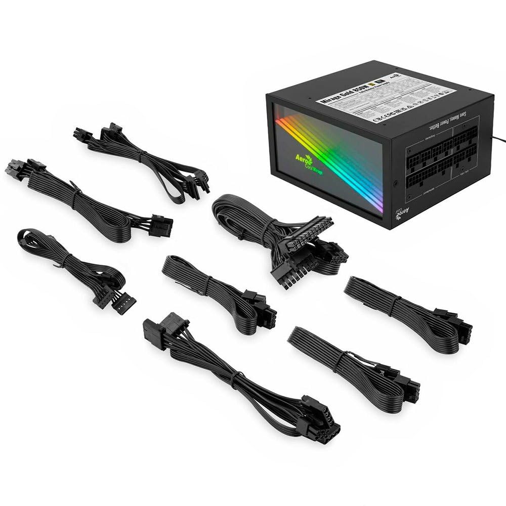 Aerocool MIRAGEGOLD850M Alimentatore PC Modulare RGB 80 Plus Gold, Condensatori Giapponesi