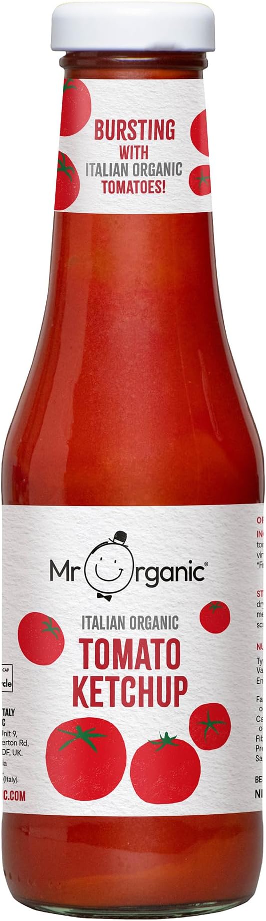 Mr Organic Ketchup 480g - Organic & Non-GMO - Made with Italian organic tomatoes - Perfect condiment - Suitable for Vegans - Pack of 1