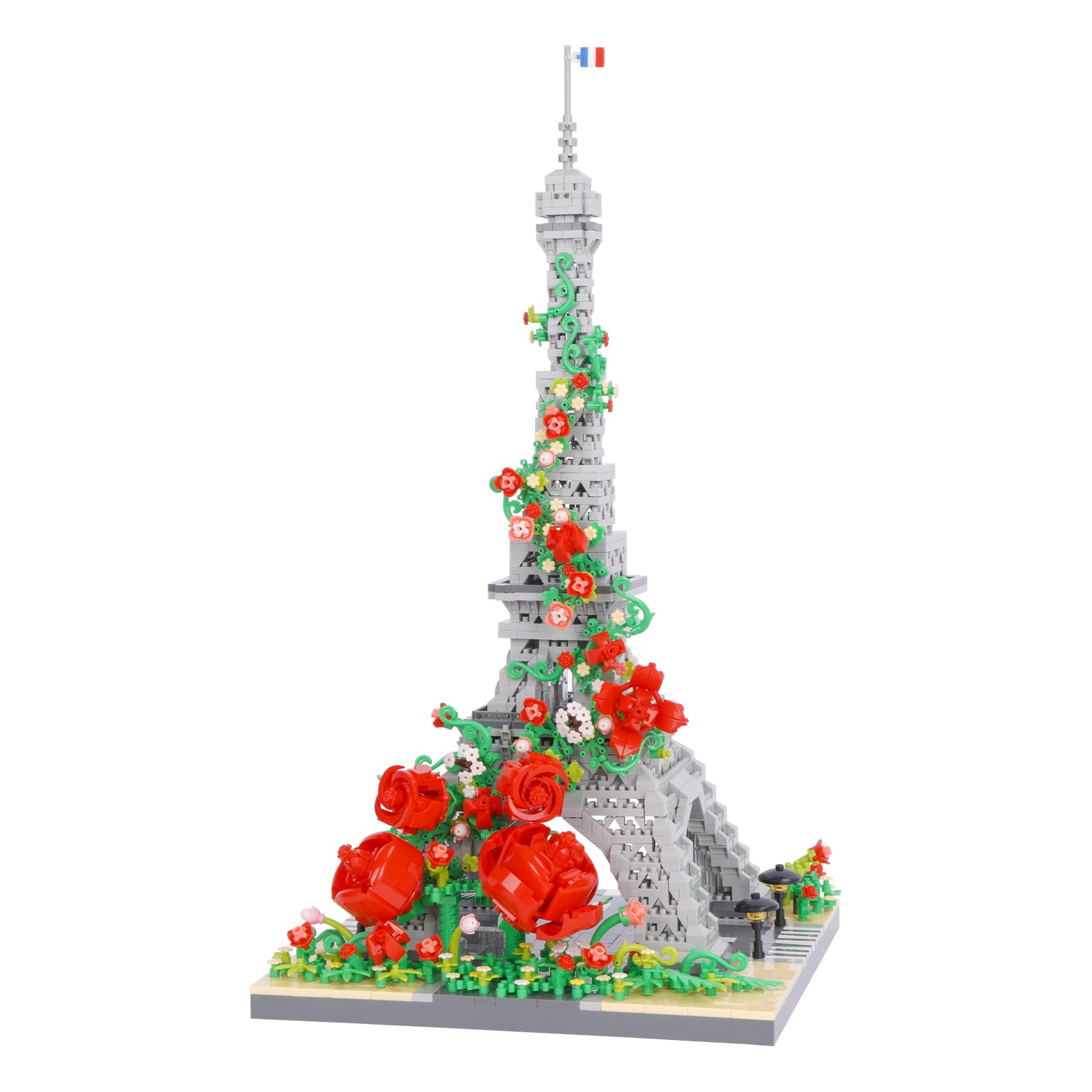 LULUFUN Building Blocks Set, Eiffel Tower with Rose Building Toy