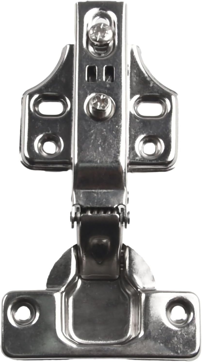 Stainless Steel 35mm Hydraulic Hinge with Shock Absorption for Wardrobes and Closets, Easy Finger Protection (Straight)