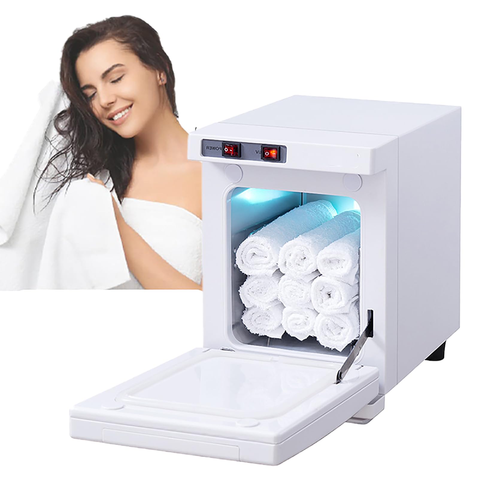 Calentador toallas 5 L temperatura calentamiento 75 °C para hoteles blanco