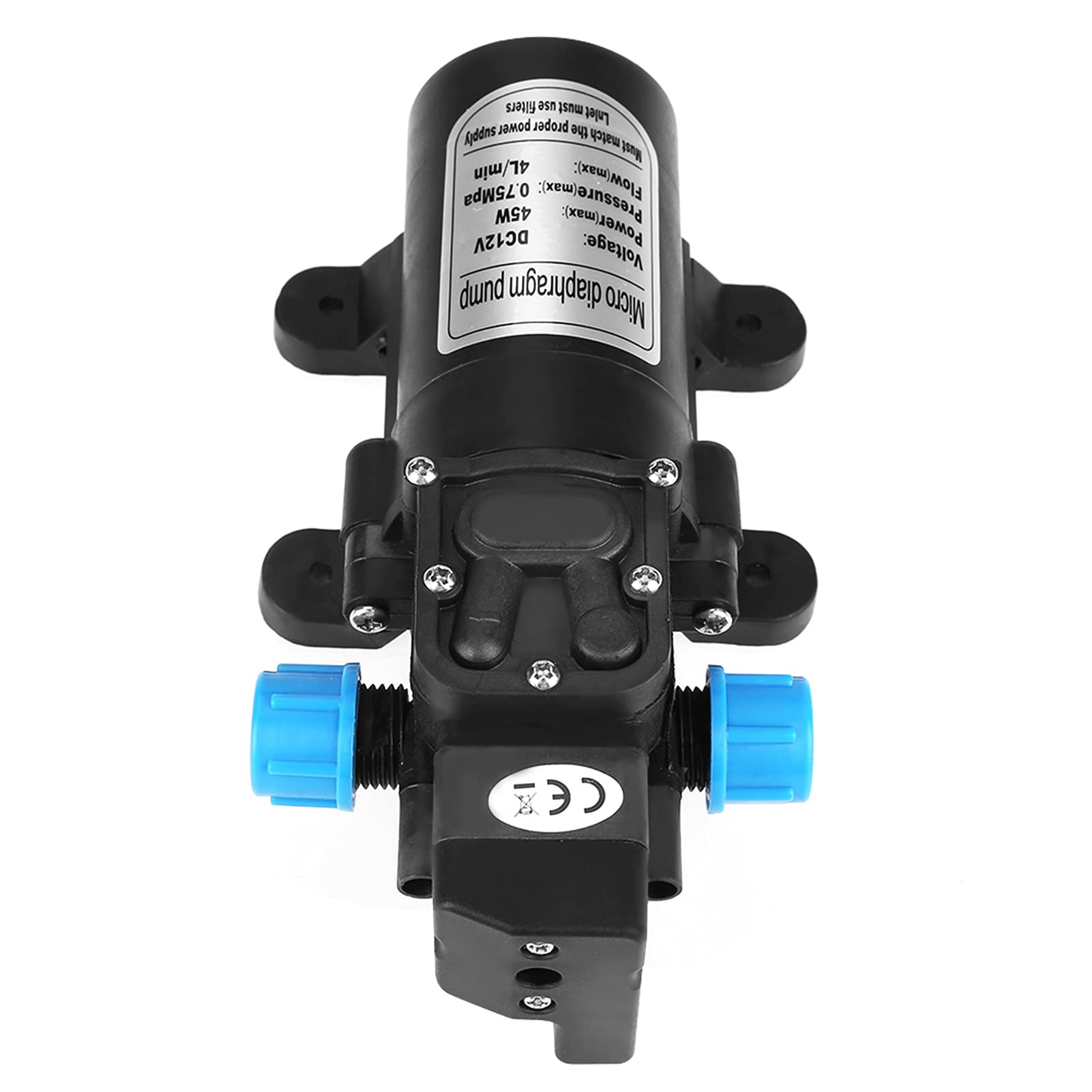 Membranowa Pompa Wodna 12 V, 12 V Pompa Membranowa Mini Pompa Samozasysająca DC 45 W Przenośna, Cicha Praca, Przepływ 4 L/min, Czarna z Przemysłowymi Pompami Membranowymi