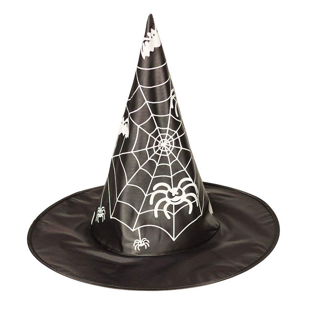 Chapeaux De Sorcière Halloween - Lot De 12 (2 Tailles) Avec Toile D'Araignée - Décoration Suspendue - Tissu Oxford - 10