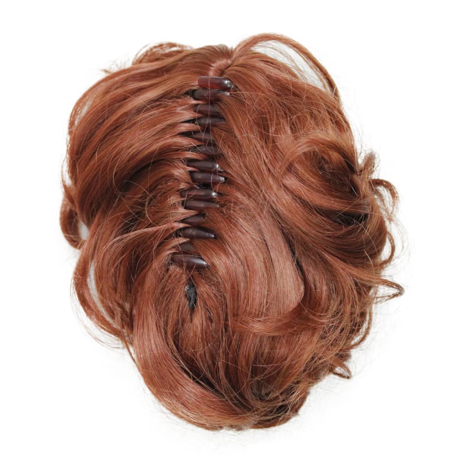 Miniatura 3 de Wiginway Cola de caballo de pelo para mujer, extensiones de cabello rizado y ondulado, color rojo cobre