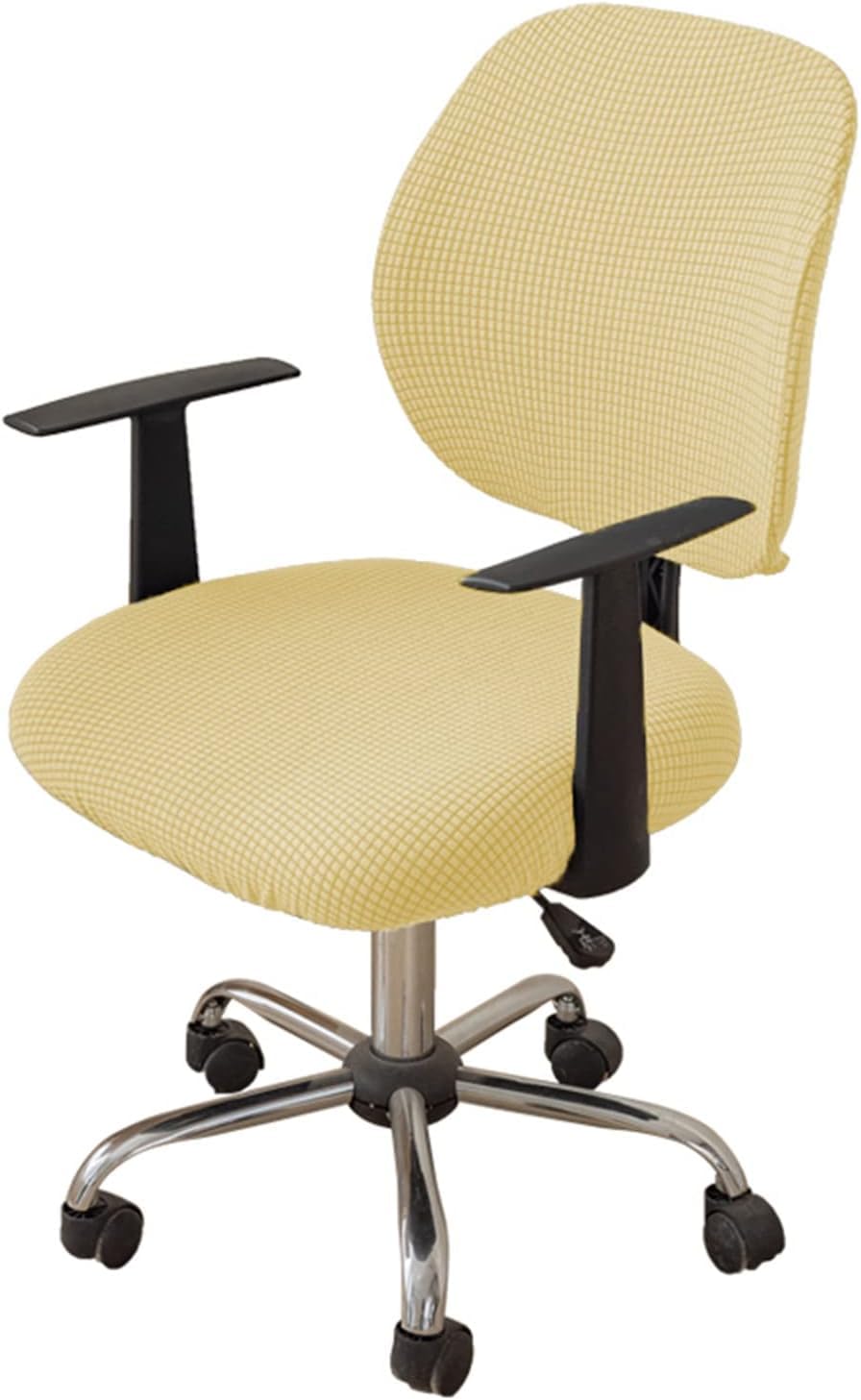 Office Chair Cover,Chair Protectors Computer Chair Covers, ,Split Stretch Spandex Seat Slipcover,Corn Silk Fabric Removable Washable Rotating Swivel Chair Protective Covers(No Chair),Blue,10PCS ( Colo