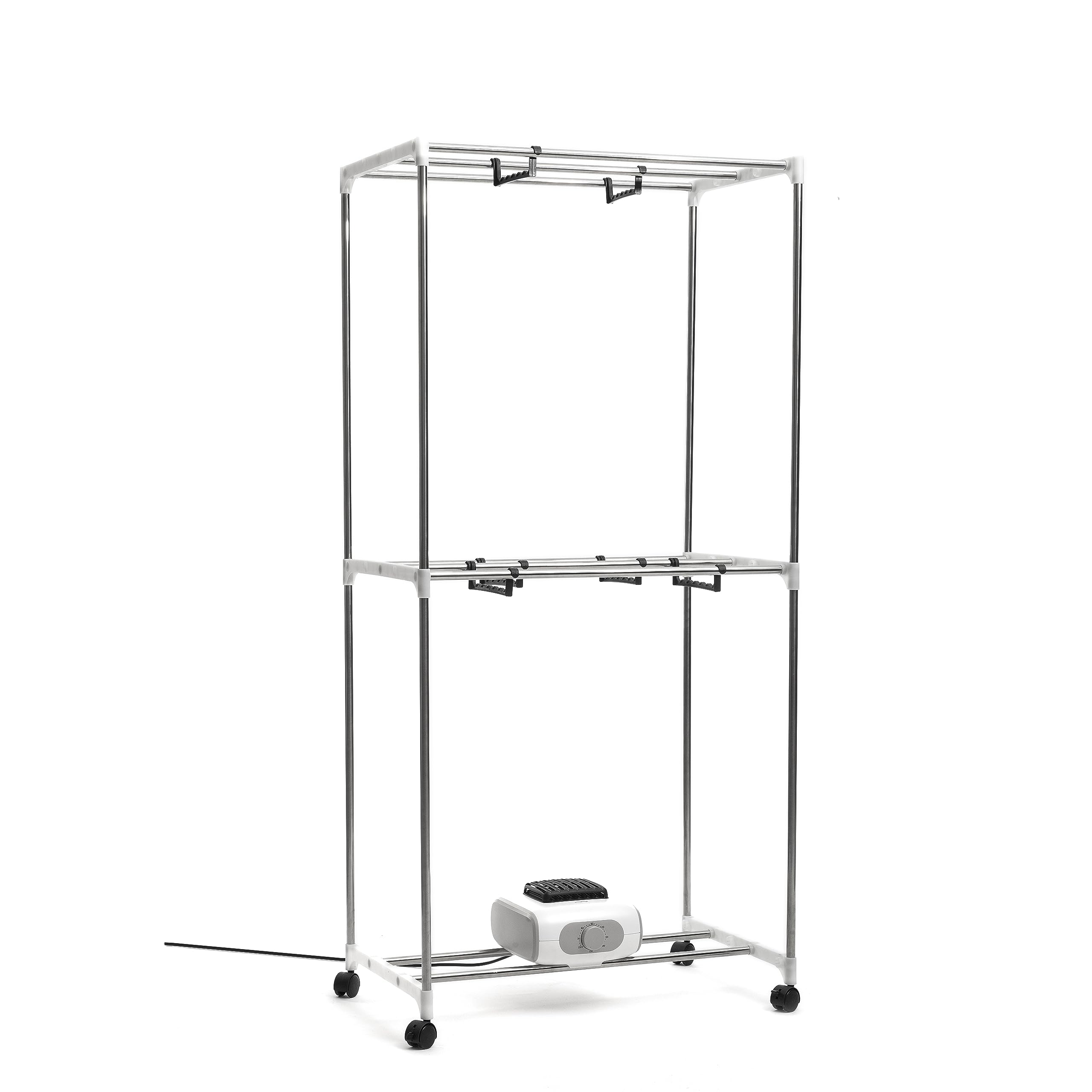 InnovaGoods® Secadora de ropa portátil, Capacidad 15Kg, Temporizador 30-180 min, Temperatura máx. 70ºC, esteriliza y elimina olores, tendedero Secadora 4 ruedas para facilitar su movilidad. Gris