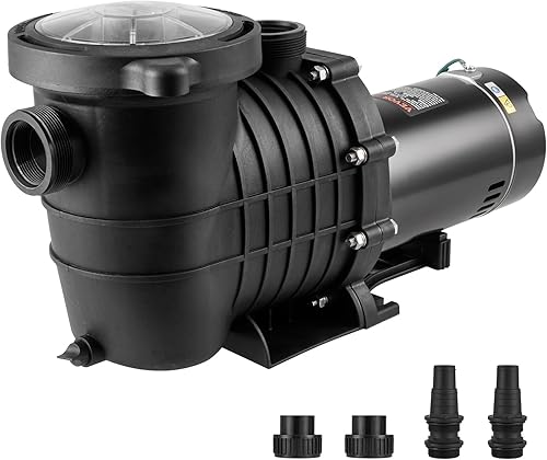 Miniatura 15 de VEVOR Bomba de piscina sobre el suelo, 2.5 HP, 148 GPM Max Flow Bomba de piscina de una sola velocidad, 220 V, 3450 RPM, elevación máxima de cabeza