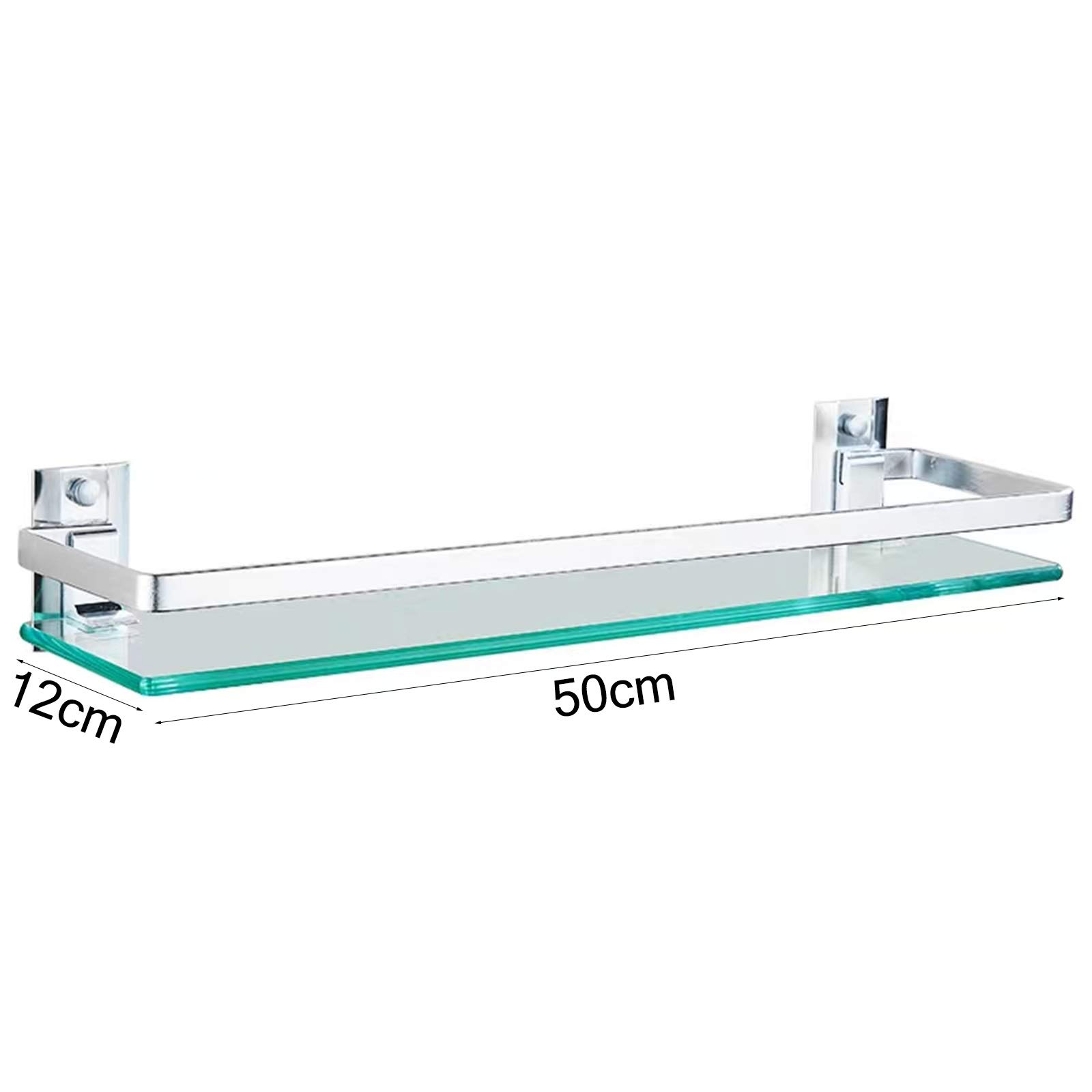 Estantes de baño, estante de Cristal para baño, bandeja de almacenamiento de cocina con riel, cesta de cosméticos para cuarto de ducha, muebles de baño