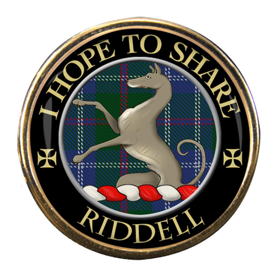 Family-Crests.com Men's Gold Riddell Scottish Clan Pin Badge