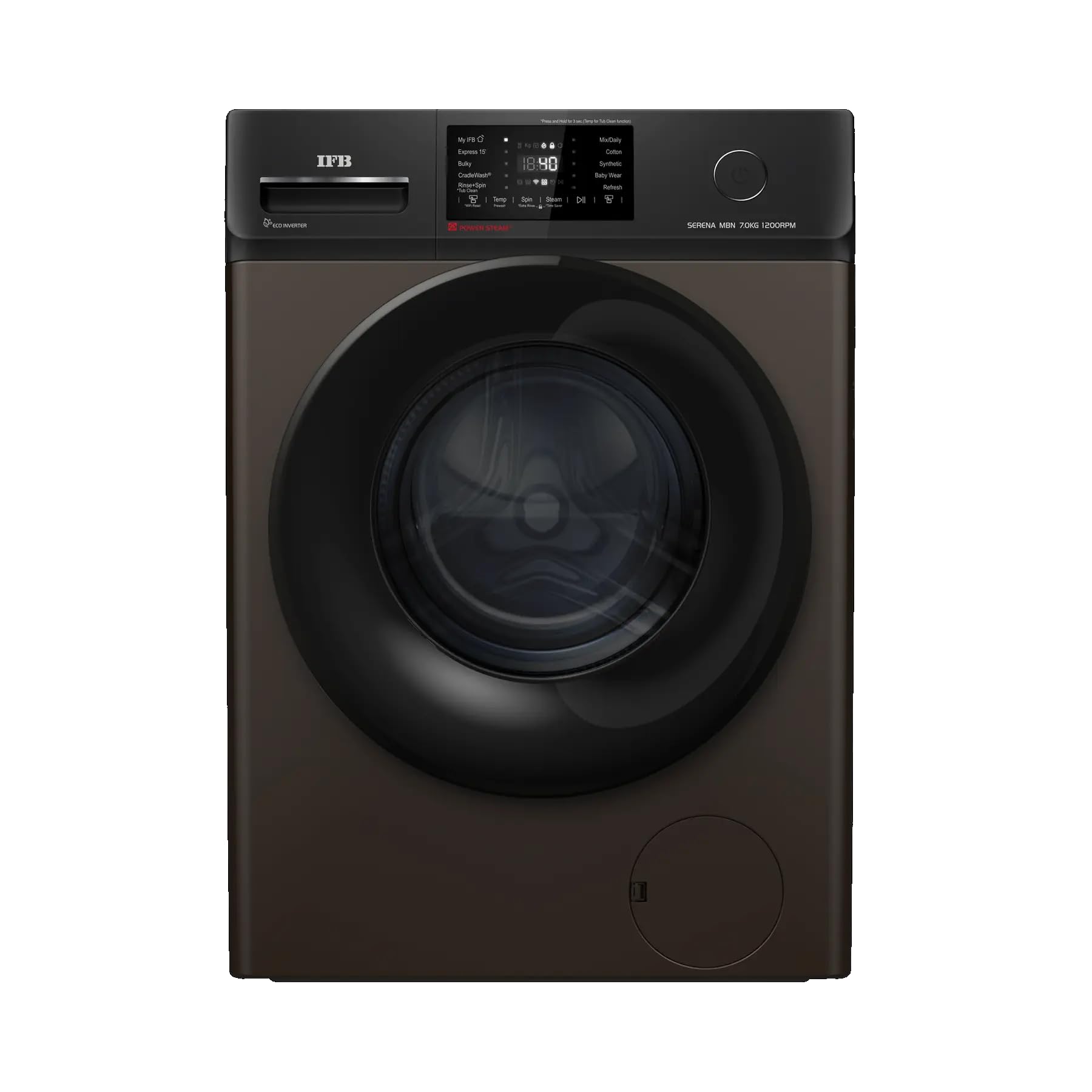 IFB 7 Kg 5 Star Powered by AI with 9 Swirl Wash, Fully Automatic Front Load Washing Machine (Serena MBN 7012, Steam Refresh Program with Eco Inverter, Mocha, 2024)-image-34