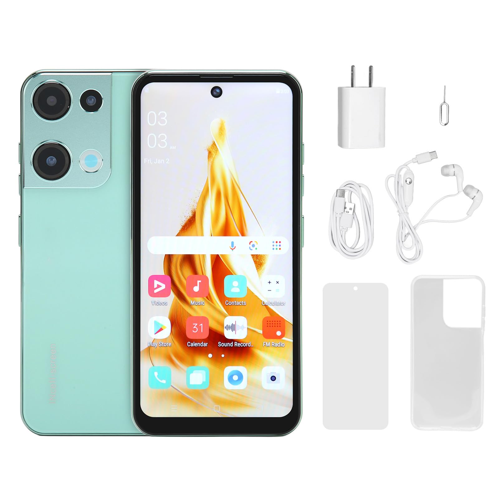 Amazon | 大画面スマートフォン、6.6インチ 6GB RAM 128GB ROM