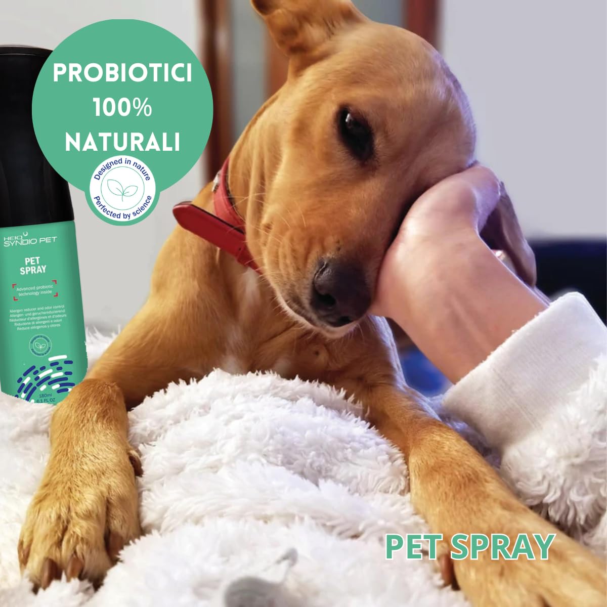 Pet Spray - Probiotico, elimina allergeni e odori dagli Animali Domestici. Conf. 180 ml.