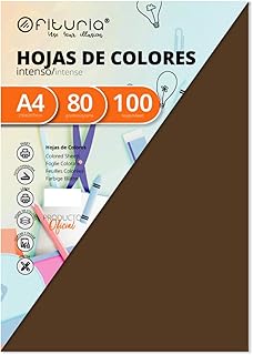 Pack 100 Hojas Color Marron Tamaño A4 80g