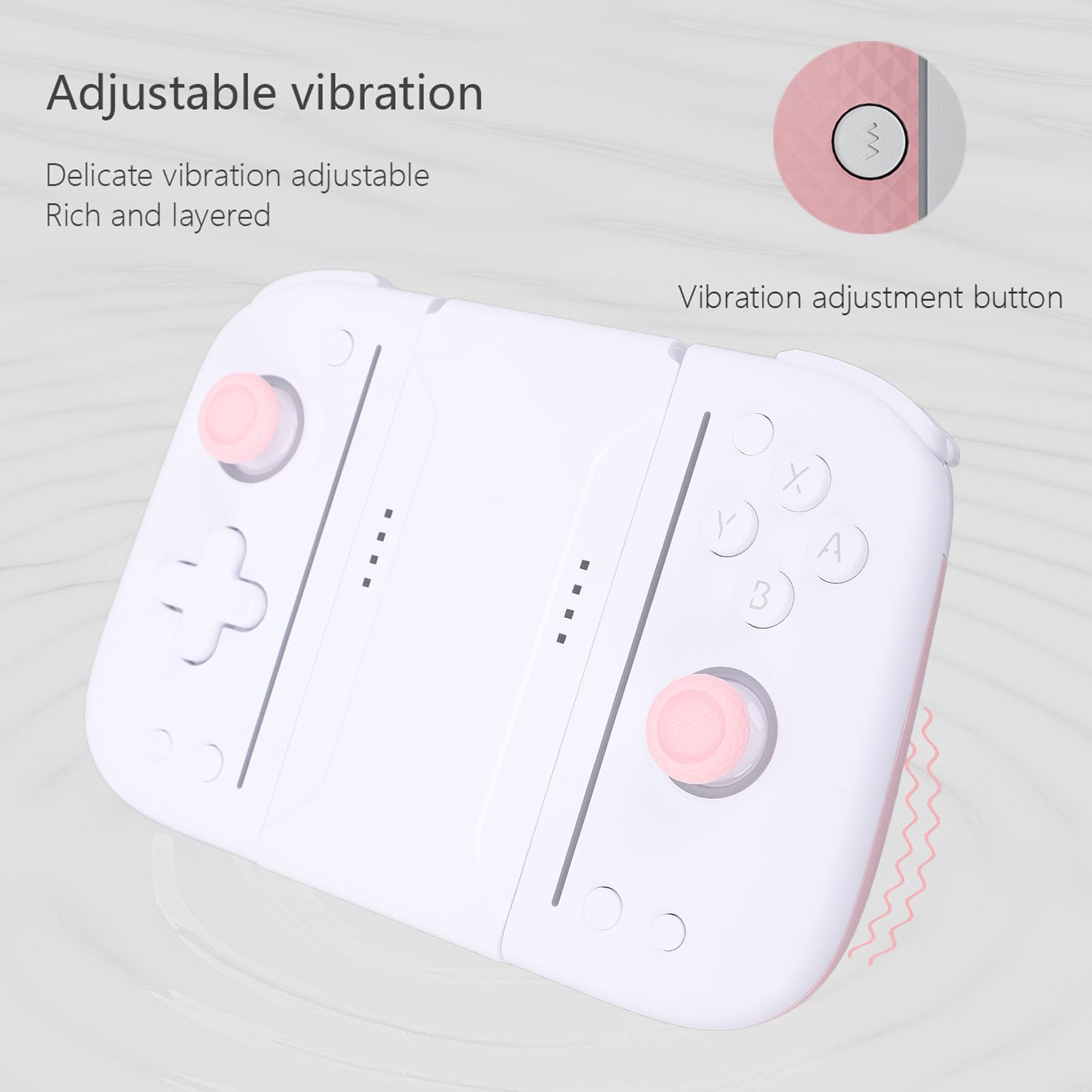 CFTGIW Controlador de Juegos Botones Mecánicos RGB 6 Ejes Sensor de Movimiento Consola de Juegos de Vibración Blanco Azul Características del Diseño del Controlador de Consola de Inalámbrico (#11)