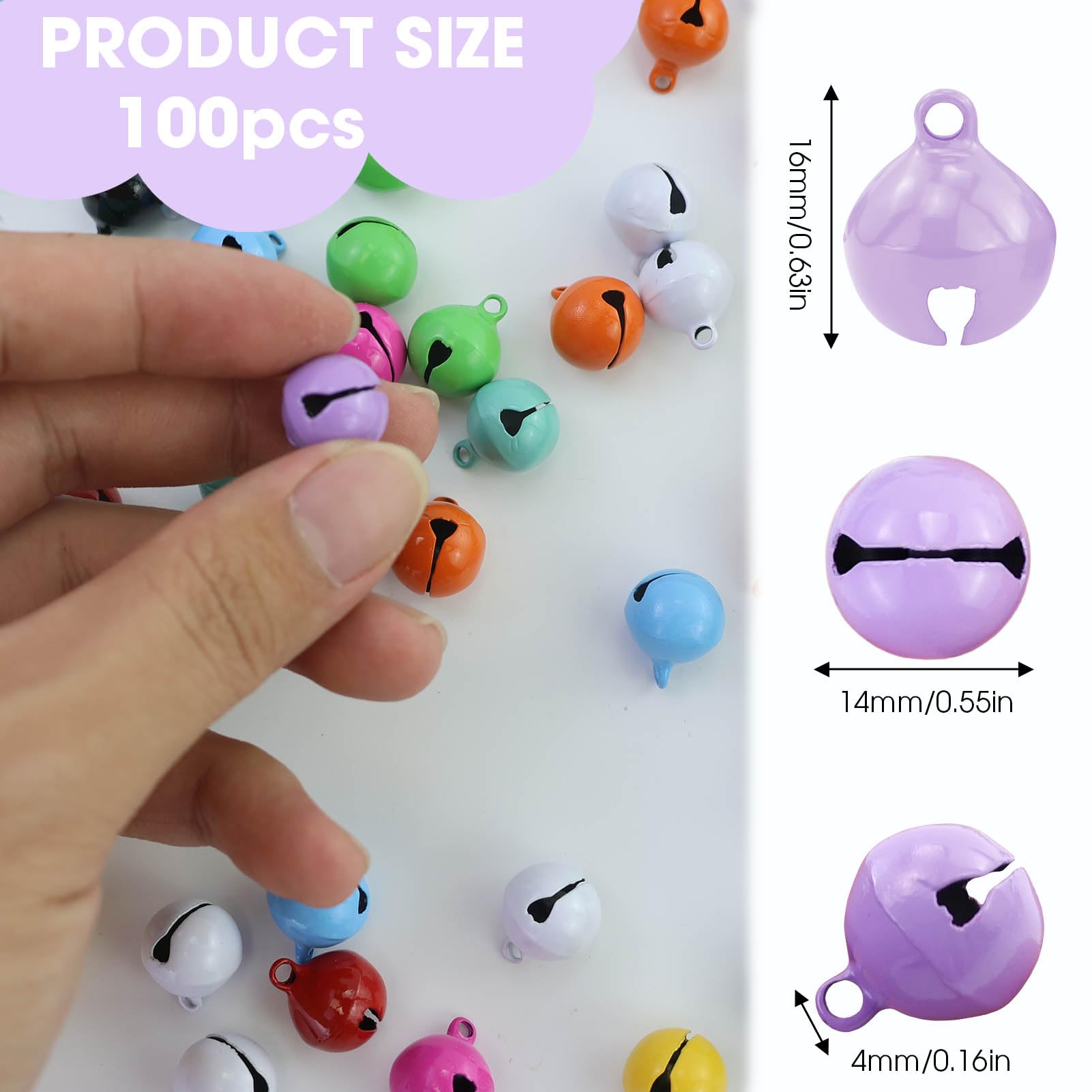 Cascabeles de metal 14 mm para manualidades, colgantes de Navidad para joyas y mascotas