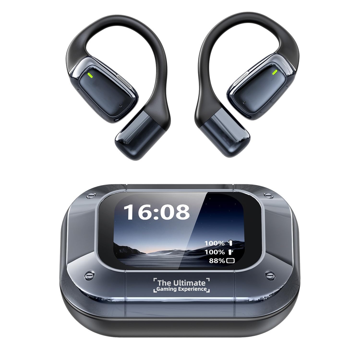 Yworlln NE25 AI Translation Earbuds Real Time, 165 Language Translator Earbuds, Translator Earbuds with LCD Touch, 60h Playtime, Bluetooth 5.4 Translator Earbuds for Business Travel, Meeting