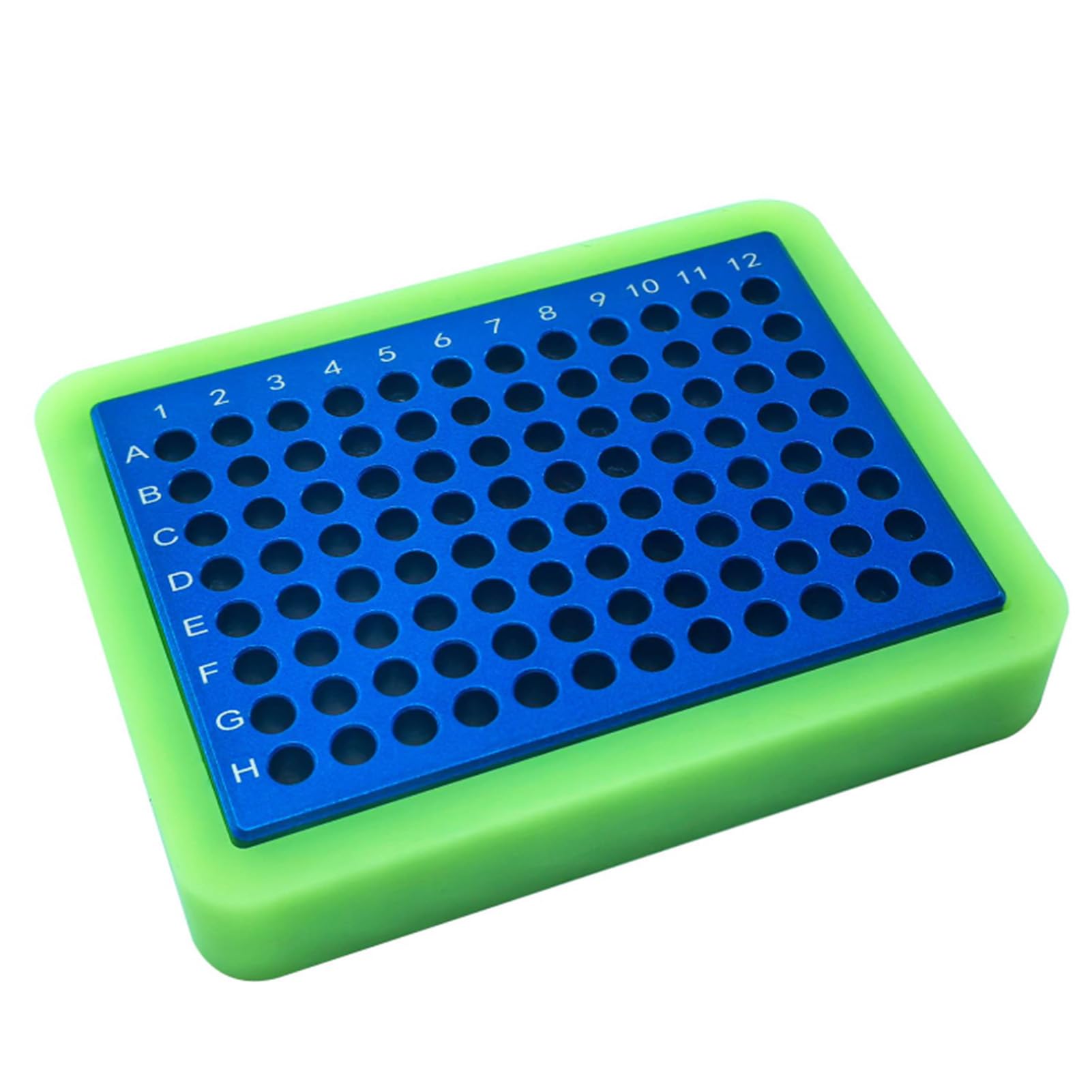 Luocute Soporte para Tubos PCR de Aluminio, Gradilla de 96 Pozos for Laboratorio y Organización de Muestras (0,2 ml 96 agujeros) | Bloque frío para tubos de 0,2 mL con base antideslizante, ideal en laboratorio